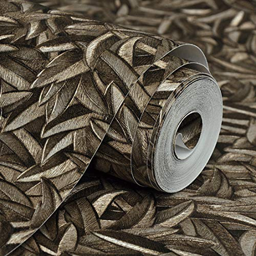 Papier peint de texture de feuille en trois dimensions 3D, décoration de papier peint de fond de porche de salon de luxe nordique