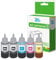 InkJello Ink Bottle Refill For Printer, Compatible With ET-2710 ET-2711ET-2712 ET-2714 ET-2715 ET-2720 ET-2726 ET-4700 104 (Black/Cyan/Magenta/Yellow, 5-Pack)