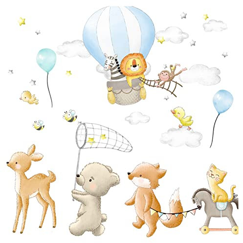 Little Deco Wandtattoo Tiere Heißluftballon Kinderzimmer Wandsticker DL745-4