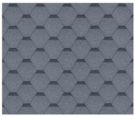 TIMBELA Bitumenschindeln-Set Hexagonal Rock H332GREY, Grau Bitumen-Dacheindeckung M332 für Gartenhaus