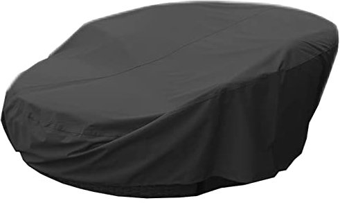 Sonneninsel Abdeckung, 600D Sonneninsel Schutzhülle Wasserdicht, Sonneninsel Abdeckhaube mit Schnallenriemen, Gartenmöbel Abdeckung für Garteninsel und Gartenmuschel - Schwarz (Ø210cm)