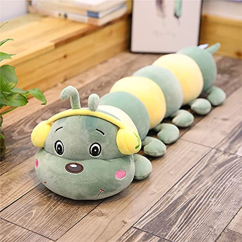AECHII 45-100CM niedlich und kreativ Lange Raupe Plüschtier Stofftier Puppe Schlafkissen Kinder 45cm Grün