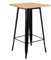 Bartisch aus Holz, Metall, Stehtisch, Eisen, industrielles Design, Bistrotisch, hoher Tisch, quadratisch, 60 x 60 x 110 cm, für 2 bis 4 Personen