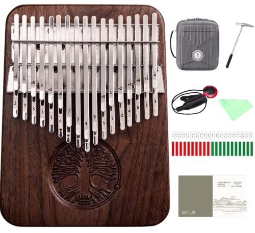 RD Music 34 Tasten Kalimba - Daumenklavier mit Noten und Stimmgerät inklusive