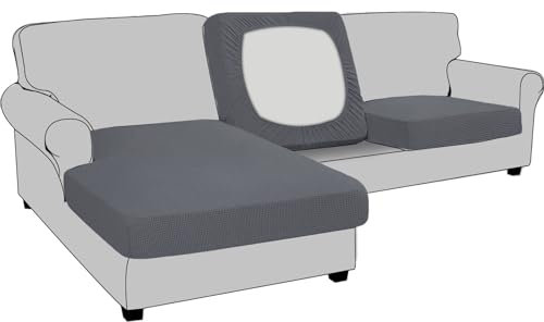 BXFUL Copriseduta Divano Elasticizzato Fodera per Cuscino ad Alta Elasticità Cuscino per Divano Fodera per mobili Protezione per Divano (Grande 2 Posti,Grigio scuro)