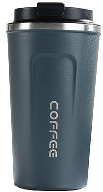 ERBO Kaffeebecher to go, Thermobecher Edelsthal, Auslaufsicher Kaffeetasse Kaffeebecher mit Deckel, Kaffeetasse Thermobecher für Unterwegs Umweltfreundlich, Blau 510ml
