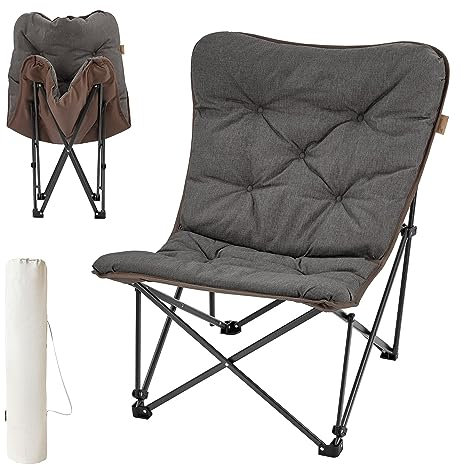 Skandika Chaise de Camping Mala | Chaise Pliante d'extérieur avec Rembourrage épais et Confortable, Structure Robuste Acier, supporte jusqu'à 135 kg, légère 4 kg, Sac de Transport | Camping, Voyages