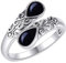 Schwarzer Onyx Ring Sterling Silber Regenbogen Einstellbar Bandringe Viktorianisch Schmuck Geschenke für Damen Mädchen