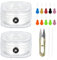 ZEFAN Nylon Thread Set for Making Jewellery, 0.8 mm x 100 m, 2 Rolls of Elastic Band for Bracelets with 1 Small Scissors, 10 Threaders, 2 Beading Needles, Square Jewellery Thread