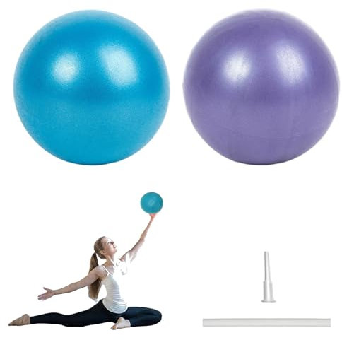 JeiibrZui 2 Stück Pilates Ball Gymnastikball, 25cm Soft Yoga Ball, Klein Anti Burst Fitnessball, Gym Ball für Pilates, Core-Training, Yoga, Balance, Gymnastik, Physiotherapie, Stretching