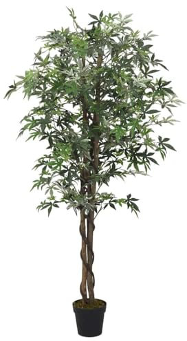 vidaXL Ahornbaum Künstlich, Kunstpflanze mit 224 Blättern, Kunstbaum Dekobaum für Innen Außen, Künstliche Pflanze Zimmerpflanze, Grün 80 cm