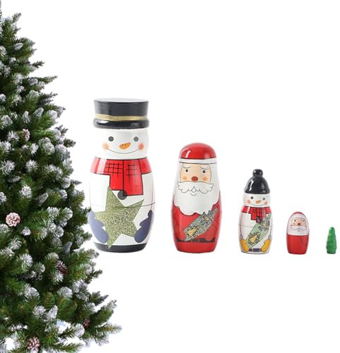 weiting Wooden Russian Dolls - Set of 5 Multifunctional Wooden Matryoshka Nesting Toys,Home Decor Products for Dining Table, Bedside, Computer Table, Coffee Table