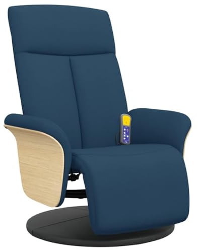 vidaXL Massagesessel mit Fußteil Blau Stoff