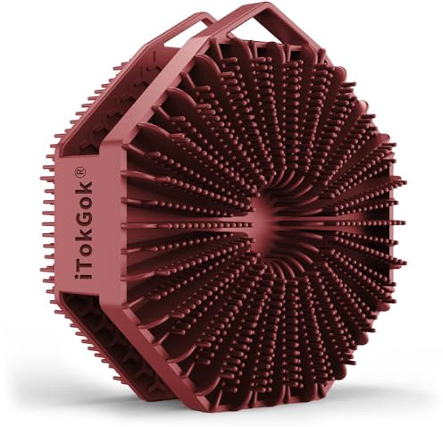 iTokGoK® Spazzola esfoliante per il corpo 2 in 1 con infuso di argento, in silicone, spazzola esfoliante per il corpo, spazzola esfoliante per il corpo, per tutta la pelle, per la doccia, schiuma