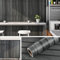 Livelynine Wood Slat Wallpaper Black Self Adhesive Wallpaper Wooden Panel 3D Wood Effect Wall Paper Black Modern Skandi for Bedroom Living Room Feature Wall Wooden Vinyl Wrap for Furniture 40CMx2M