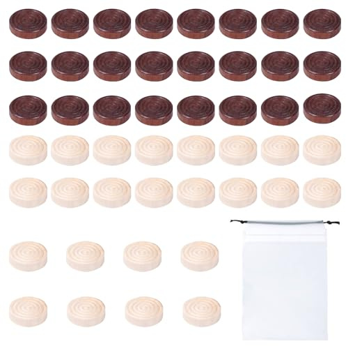 48 Schachfiguren, Backgammon-brettspiel, Pädagogisches Dame-Spiel, Runde Schachfiguren Aus Holz, Internationale Dame-schachfiguren, Universelles Schachfiguren-zubehör,