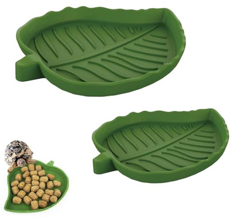 ZEACCT 2 Pièces Assiette de Bol d'eau de Nourriture, Bol Alimentaire Reptiles, Bol à Boire pour Maison de Tortue, Assiette de Nourriture de Tortue, pour Boire et Manger des Animaux de Compagnie