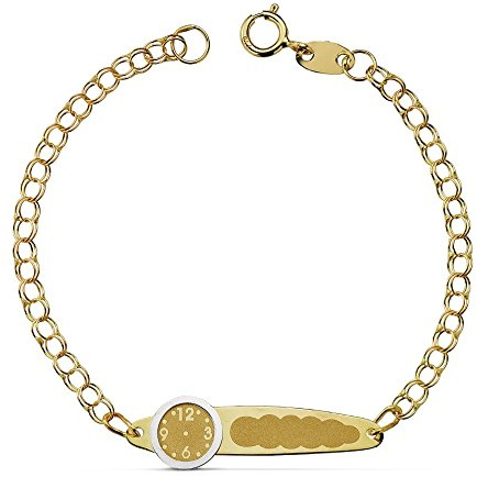 Esclava oro 18k húngara reloj 13.5cm. bebé hora nacimiento [AA7295]