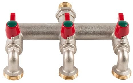 Hydrogarden Universal 3-Wege Auslaufhahn für den Garten, 1/2 Zoll Wasserhahn Garten aus Messing, 3-Wege-Wasserhahn mit 1/2'' Einlass und 3/4'' Auslass, rost-und frostbeständiger(3-Wege)
