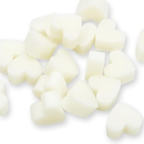 Florex Schafmilchseife mini mini Herz Classic Weiß 100 Stück im Organzasäckchen Seife Gastgeschenk Gastgeschenk Hochzeit Taufe Kommunion