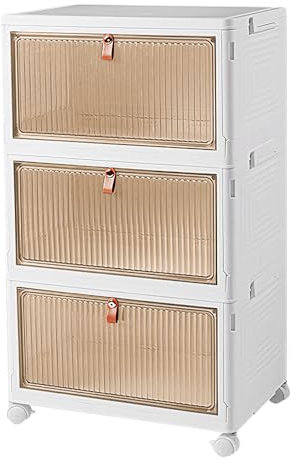 Boîtes de rangement à tiroirs empilables pour maquillage, Tour de Rangement Plastique, chambre à coucher, salle de bains, bureau, grande taille-Storage Unit with Drawers (64 * 28 * 39 cm-blanc)