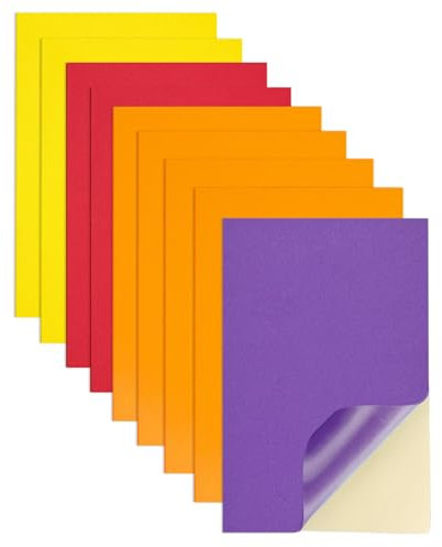 Jtnohx Moosgummi Selbstklebend, Selbstklebende Moosgummi Platten, 9 Stück 17.78×28.7cm EVA Bastelschaum mit selbstklebender, Klebriger EVA Schaumstoffplatte zum Basteln DIY(Thanksgiving Farben)