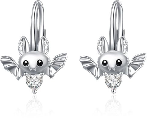 Fledermaus Ohrringe 925 Sterling Silber Cute Fledermaus Ohrringe Creolen Tier Ohrringe Teenager Mädchen Fledermaus Leverback Hoop Ohrringe Fledermaus Schmuck Geschenke für Damen Mädchen