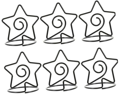 HOODANCOS 24 Stk Inhaber der Tischnummer Markierungs-Tag-Clip einstellen Tischnummernhalter Bildhalter Memo-Clip bürodeko büro dekoration Karten Fotohalter Halter für Fotoclips Metall Black