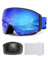 JetBlaze Skibrille Herren Damen OTG Skibrille mit Wechselglas für Brillenträger Schneebrille Anti Nebel Snowboardbrille Ski Goggles für Skifahren Kompatibler Helm Sphärisch Verspiegelt Blaue Linse