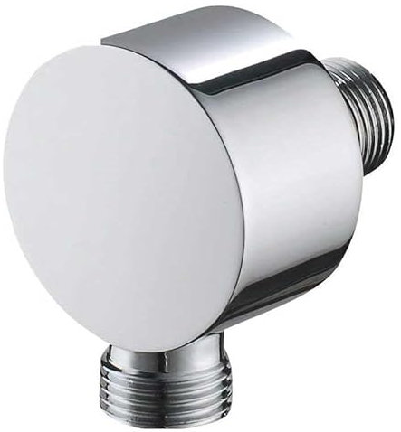 Shower Hose Outlet Elbow Round Concealed Fitting Chrome Wall Mounted Brass