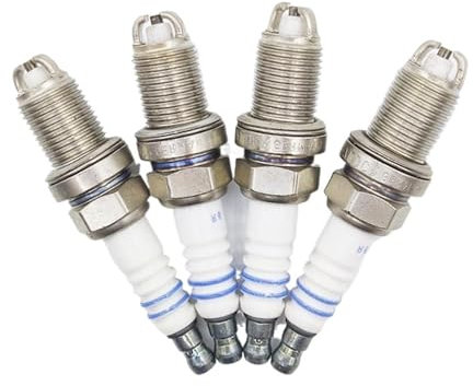 KFJFDHES 4 Stück 0241235751 F7LDCR Normale Zündkerzen for Z3 E30 E31 E34 M43 M50 E36 E39 M52 M52 318i 320i 12129064619 Zündkerze Solides Terminal