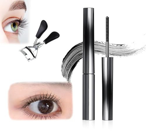 Iron Eye Mascara,3D Curling Eyelash Iron Mascara,Iron Eye Wimperntusche(Black)