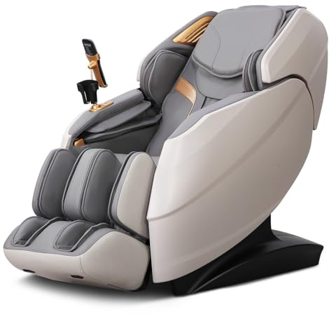Aspria 3D Massagesessel mit Wärmefunktion, Shiatsu Zero-Gravity Massagestuhl, 18 Programme, 6 Massagetechniken, High-End Relaxsessel für Zuhause, Hotels, Salons, Büros (Grau)