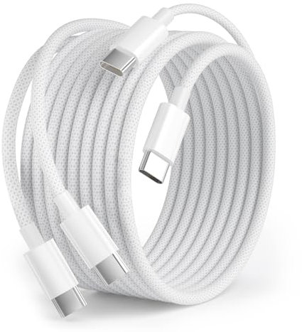 Cable iPhone 15 16 2M 2Pack, 60W Cable USB C a USB C Cable Tipo C Carga Rapida 2M Cable Cargador Tipo C Nylon Cable Cargador iPhone Carga Rapida para iPhone 15 16 Pro Max/Plus/15/16, iPad Pro/Air/Mini