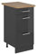 Vicco Mueble bajo de Cocina R-Line, Antracita Alto Brillo, 40 cm con cajones, ET Roble
