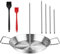 Vertical Skewer for Grill & Oven - Stainless Steel Al Pastor Skewer with Gyro Pan, 5 Adjustable Spikes (6-14) - Shawarma Stand for Tacos, Chicken Gyro, Doner Kebab - Fits Ovens, Smokers, Grills.