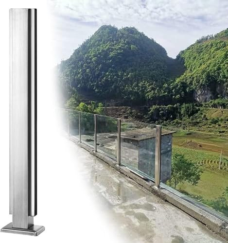 Barra de fijación de la valla de vidrio Abrazadera de cristal del panel de cristal del poste de la barandilla de cristal del patio al aire libre del poste de la barandilla de cristal del acero inoxida