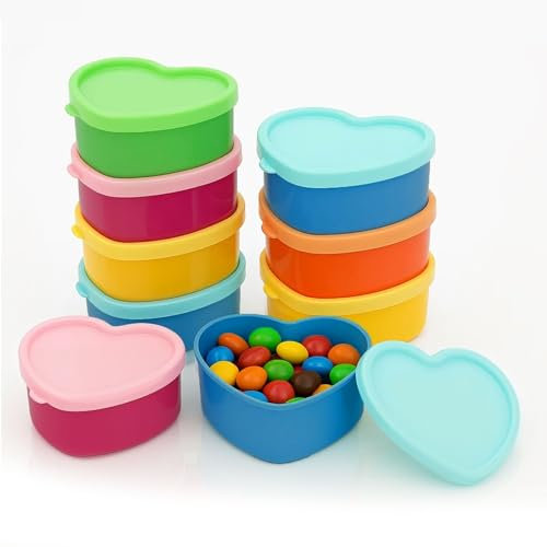 XLTXWD 10 Pcs Small Food Containers with Lids, Snack Pots with Lids, Small Containers Airtight Kitchen Food Set Reusable for Lunch Yoghurt Freezer Safe