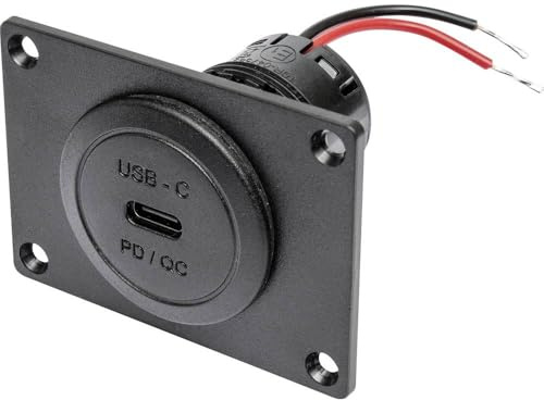 PROCAR Power USB-C Einbausteckd. PD/QC 60 W + Montagepl. ohne LED 12 V, 24 V