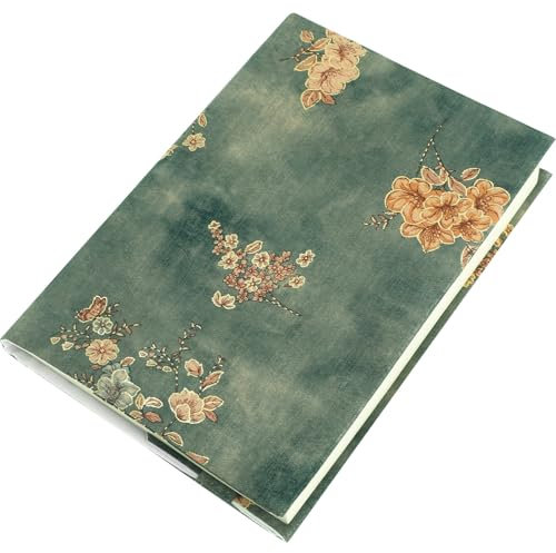 DOITOOL Buchumschlag Baumwollstoff Mit Verstellbarem Riemen Und Goldprägung Buchschutzhülle Für Schulbücher Und Notizbücher Wiederverwendbar Und Langlebig