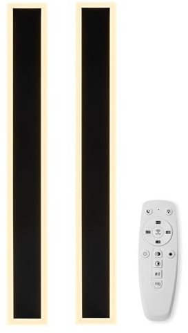 2 Stück 100CM Moderne Wandleuchte Aussen, 3000K-6000K 10%-100% Dimmbar Lange Wandleuchte Außen,IP65 Wasserdichte Wandlampe mit Fernbedienung für Eingangsbereich,Flur,Garage,Terrasse,Treppenhaus,Garten