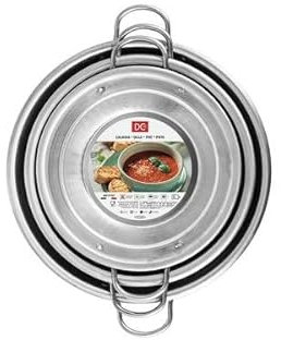 Dc Casa Set di 3 Pentole Caldaia – Diametri 20, 24, 28 cm – Pentole in Alluminio Leggero con Manici Resistenti – Ideali per Cottura Pasta, Minestre e Salse