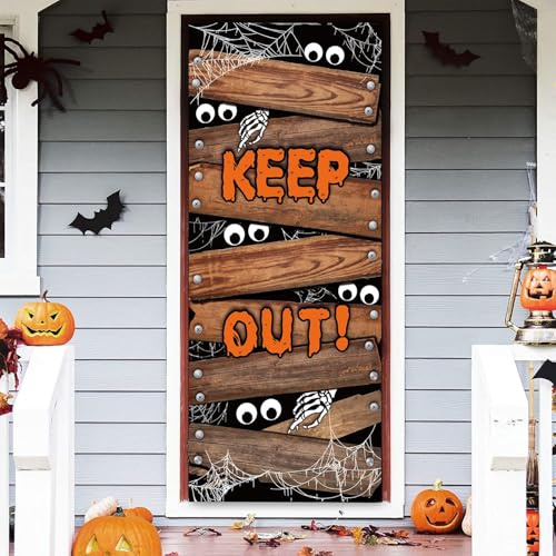 PPGGOPP Decoración de Puerta para Halloween Pancarta de Halloween para Puerta Decoración Pancarta de Cubierta de Puerta para Adornos de Interior y Exterior 180 x 75 cm (A)
