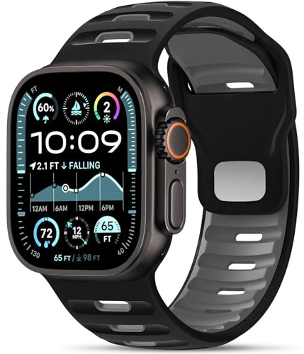 Higgs Sport Armbänder Kompatibel mit Apple Watch Ultra 4 3 2 1 Armband | 49mm 46mm 45mm 44mm 42mm ,Silikon Atmungsaktiv Band für iWatch Series 12 11 SE 10 9 8 7 6 5 4 3 2 1 für Herren