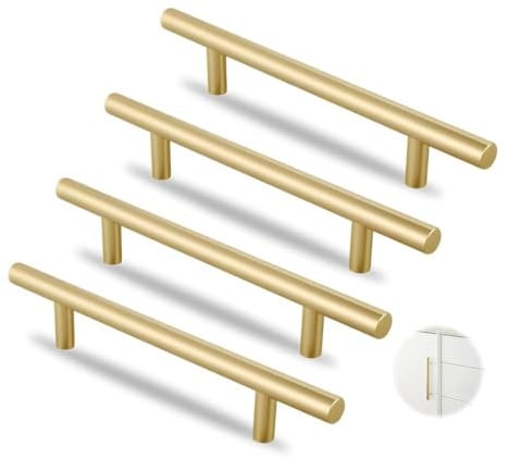 HMCEY 15 Pièces Poignee Meuble Inox 128 MM,Poignet de Porte Cuisine,Poignée Placard Salle de Bain,Poignet de Tiroir Cuisine,Poignées de Portes pour Placards,Poignées pour Armoire Comtemporain