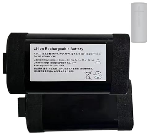 HIGHAKKU Ersatzakku Batterie 533-000146 kompatibel mit Lo-gitech UE Megaboom, UE Megaboom 3, S-00171, S-00147 Wireless Bluetooth Speaker Tragbarer kabelloser Bluetooth-Lautsprecher Akku 533-000116