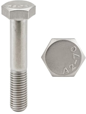 PRORAJE Vis INOX M10x130 mm Tête Hexagonale H Ø 10x130 mm, LOT DE 2 Pcs | Filetage Partiel 32mm, Acier Inoxydable A2-70 (V2A/304), DIN 931, Boulon, M10x130mm, 10x130mm, M10 x 130, 10 x 130mm Clé 17mm