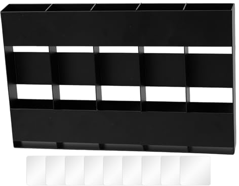 Strohhalter – 5-Gitter-Metallschrank-Organizer | Platzsparender Strohhalmspender mit 9 Strohhalmen und doppelseitigem Klebeband – Aufbewahrungskorb für Tischgeschirr für die Küche, Bar, Restaurant, Pa