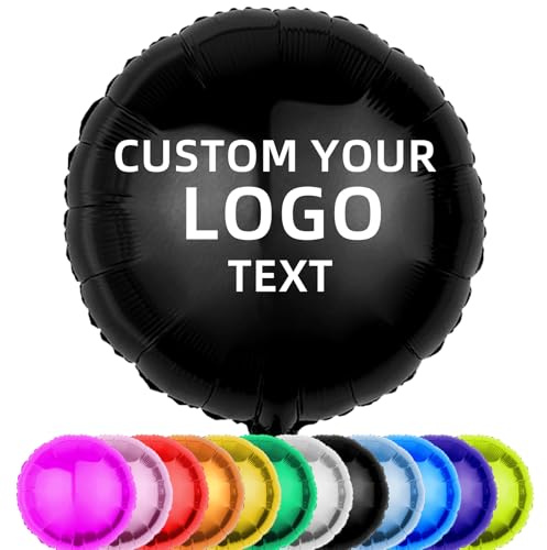20 Stück Personalisierter runder Folienballon ca. 45 cm – Individueller Ballon mit eigenem Bild, Text oder Logo für Geburtstag, Hochzeit, Jahrestag & Party Dekoration