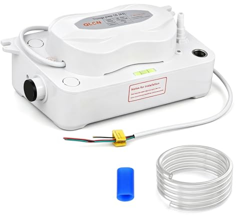 EXLECO Bomba de Condensación Automática con Alarma de Desbordamiento 1800ml, Caudal 360L/h, Altura Máxima 6m, Tubo 5m, para Aire Acondicionado Suelo 1-30HP, Calefacción y HVAC 30kW